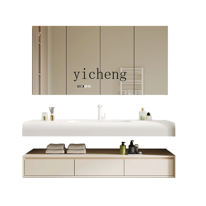 

ZZ aluminum honeycomb bathroom cabinet combination modern washstand light luxury smart washstand cabinet