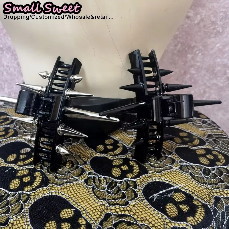 Streetwear Sottocultura Donna Gotico y2k Spike Hair Grab Punk Hip Hop Fatto a mano Spike Clip Accessori per capelli da festa per donna Ottieni catturare