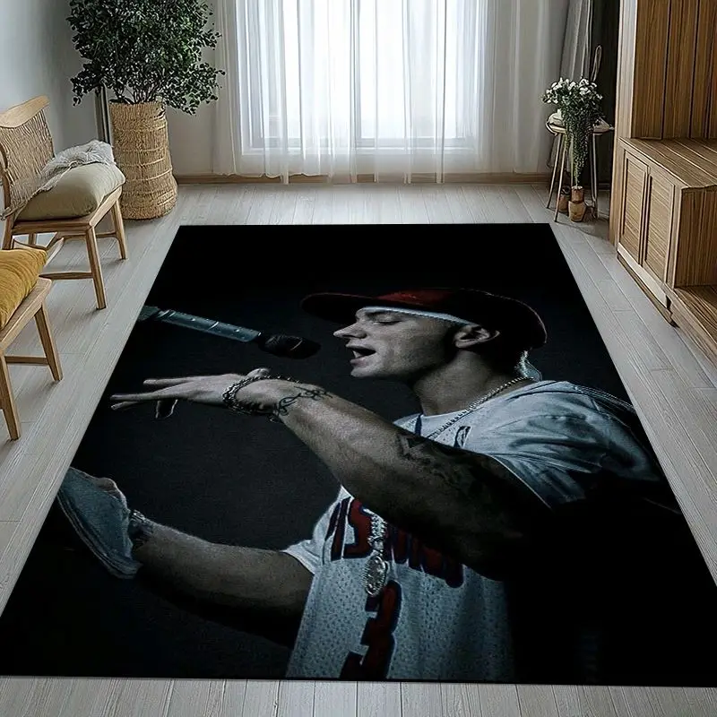 Fashion Rap God Slim Shady Eminem Hiphop Area Rug,Soft Non-Slip Carpet Mat for Living Room Bedroom,Sofa Floor Rug,Home Decor
