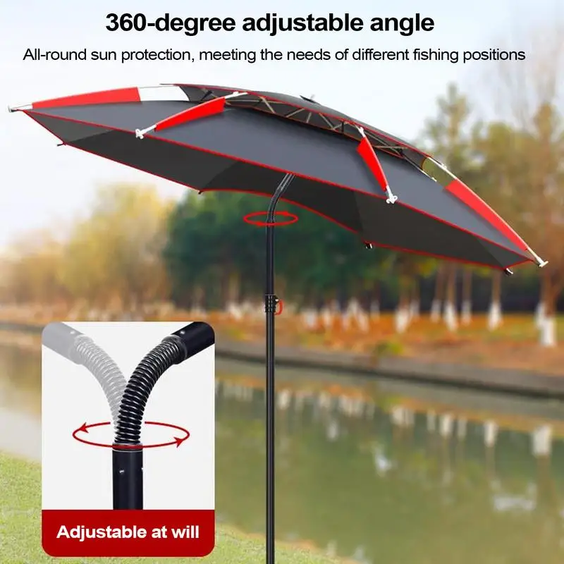 1.8m Fishing Sun Umbrella with 360-Degree Rotation Thickened Folding sun and snow protection Fishing Umbrella for Beach camping