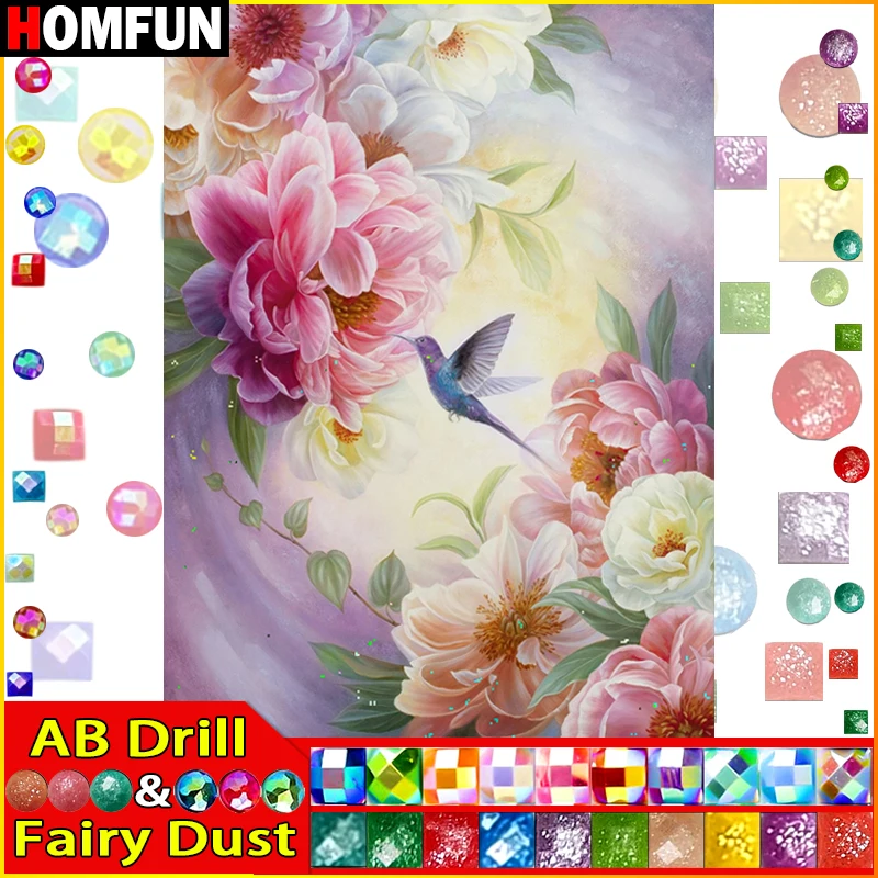 HOMFUN Fairy Dust AB 5D Diy Diamond Painting Cross Stitch 