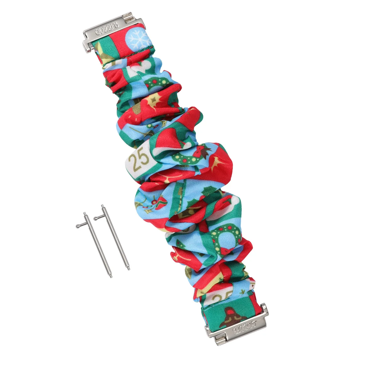 

Festive Christmas Watch Band with Hair Ring Design Comfortable Long-Lasting Strap for 2 Fashionable Watch