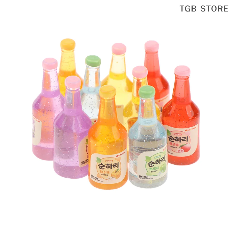 ミニチュア樹脂ボトルシミュレーションワインボトル、ドールハウスアクセサリー、子供のおもちゃ、1:12、10個