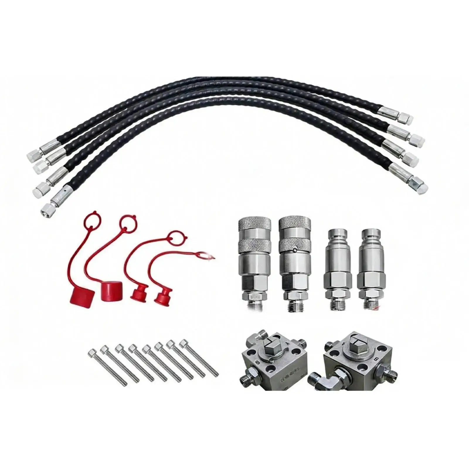 Excavator Selector Valve Auxiliary Hydraulic Diverter Block Tool Connection Kit for Attachment Switch Construction Site