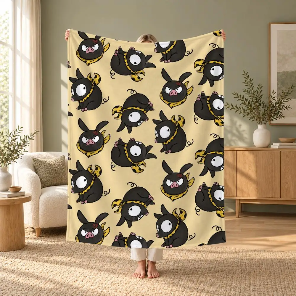 Anime Ranma One-Half Throw Portable Warm Flannel Throw Blanket for Travel Office Outdoor, Soft Bedspread Gift
