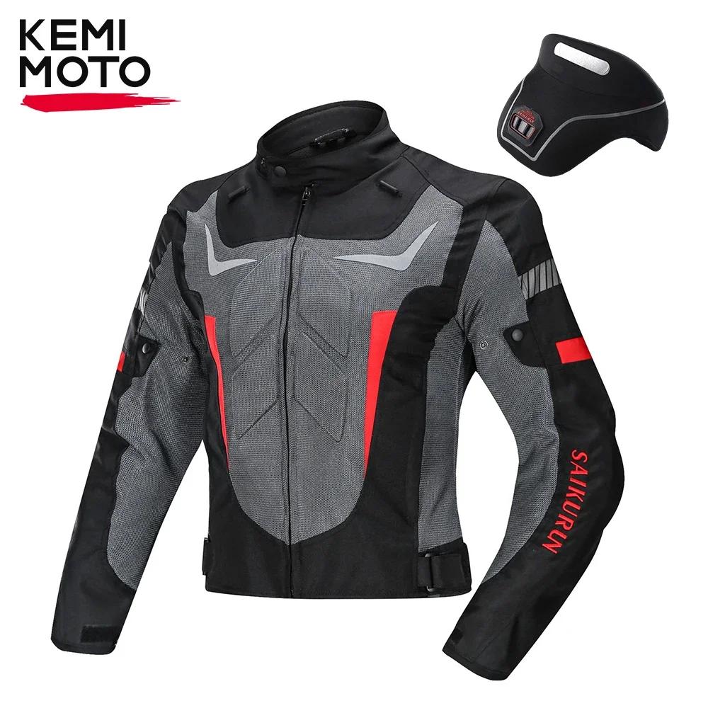 Motorcycle Jacket Men Riding Summer Breathble Clothing Motorcyclist Neck Guard Waterproof Outdoor CE Protective Gear Equipment