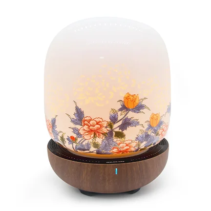 LED Zero Blue Porcelain Lamp with Touch Control Bluetooth Speaker Cozy Ambient Music Nightlight Hotel Bedroom Living Room Use