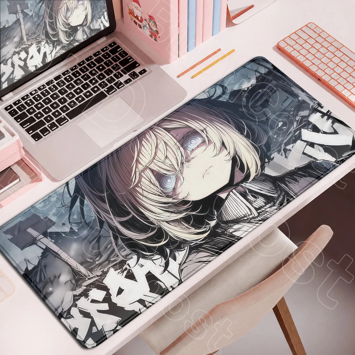 Hot Anime Mouse Pad XXL E-sport Gamer Keyboard Mat Computer Saga of Tanya the Evil Rubber Desktop Carpet Office Locking Edge Rug