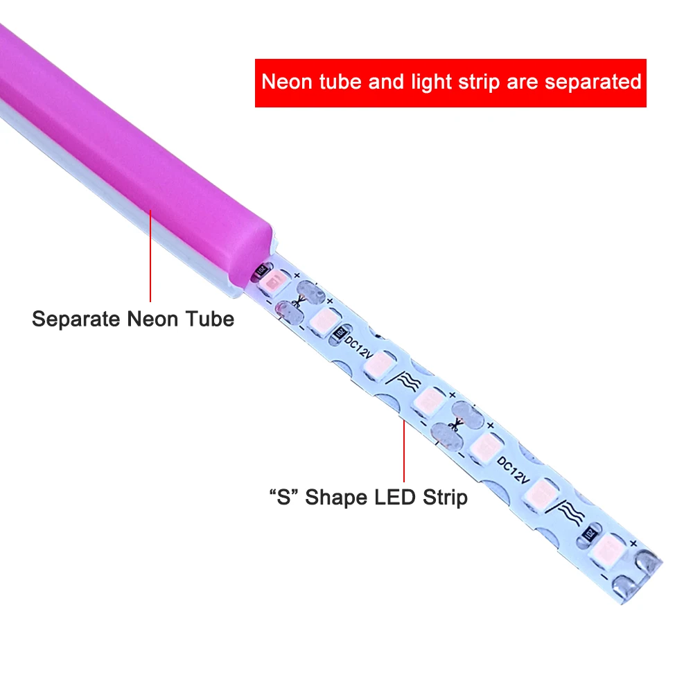6mm 11Colors Separate Silicone Neon Strip Flexible Soft Bendable IP67 Waterproof  Outdoor For DIY Sign S Shape SMD Led Strip