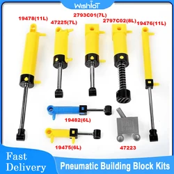 MOC Technical set Hose Air Pump Tank Push Rod Putter Switch Piston With legoeds Pneumatic Parts 42043 47225 61904 9641