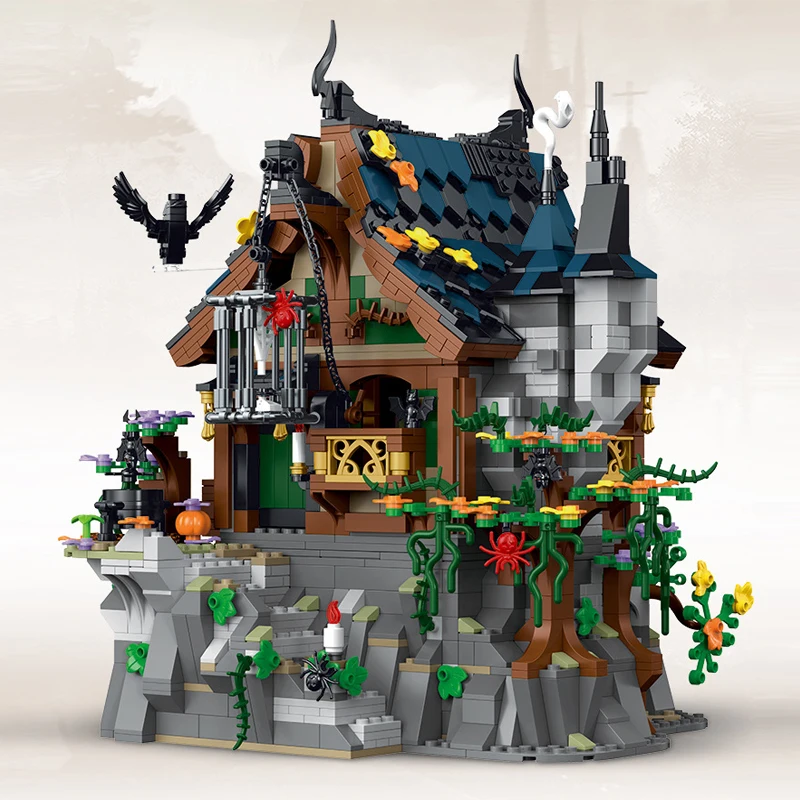 

New 033011 1964pcs Medieval Wizard Castle Cottage Building Blocks Bricks Construction Model Toys for Children Birthday Gift Set