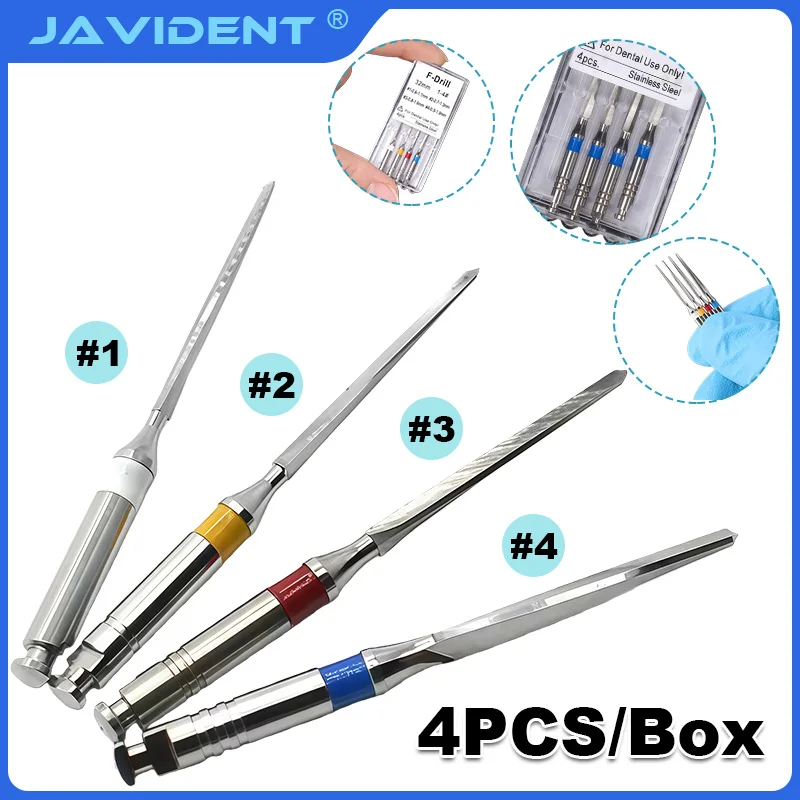Dental F Drills Root Canal Files Stainless Steel Drills for Glass Fiber Post Dental Reamer Engine Use Refill Package Instrument