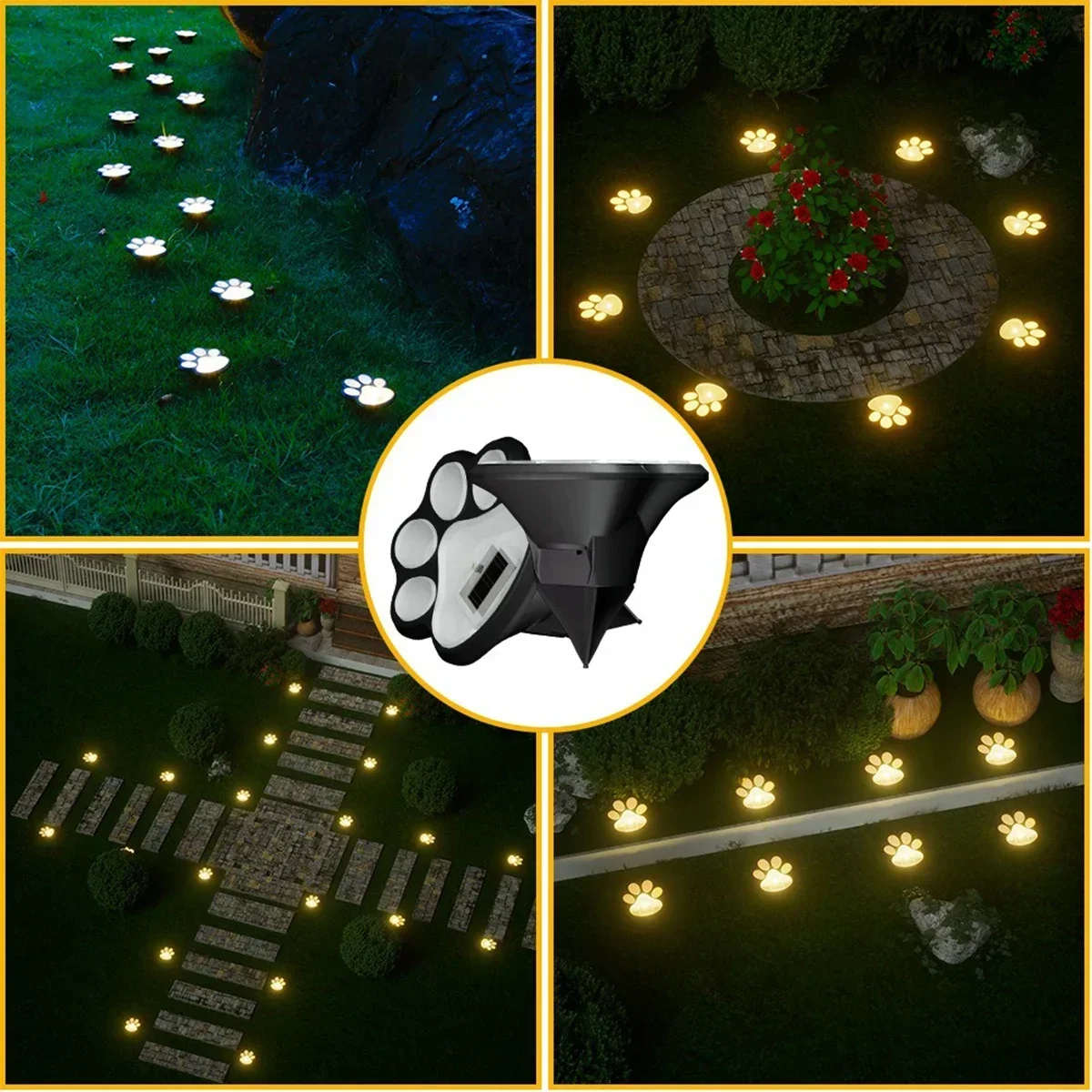 

Solar Lawn Light Dog Paw Footprints Stairs Light Outdoor Waterproof Balcony Garden Fence Landscape Decoration Solar Powered Lamp