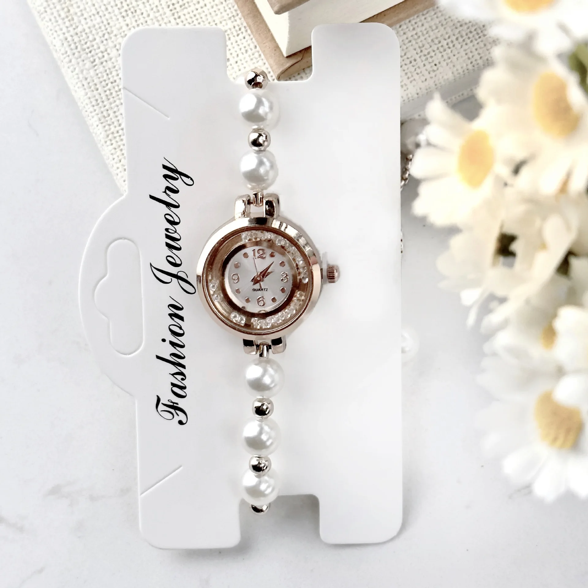 ZH194 موضة الاتجاه العارية حجر قسط سبيكة المرأة ساعة اللؤلؤ سوار كوارتز ساعة ضوء ساعة فاخرة هدية ، ساعات للمرأة