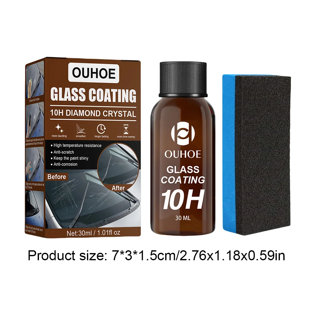 30 مللي طلاء زجاج السيارة نانو كريستال طلاء الزجاج مقاوم للماء عامل الغبار المضادة للخدش مسعور تلميع السيارات