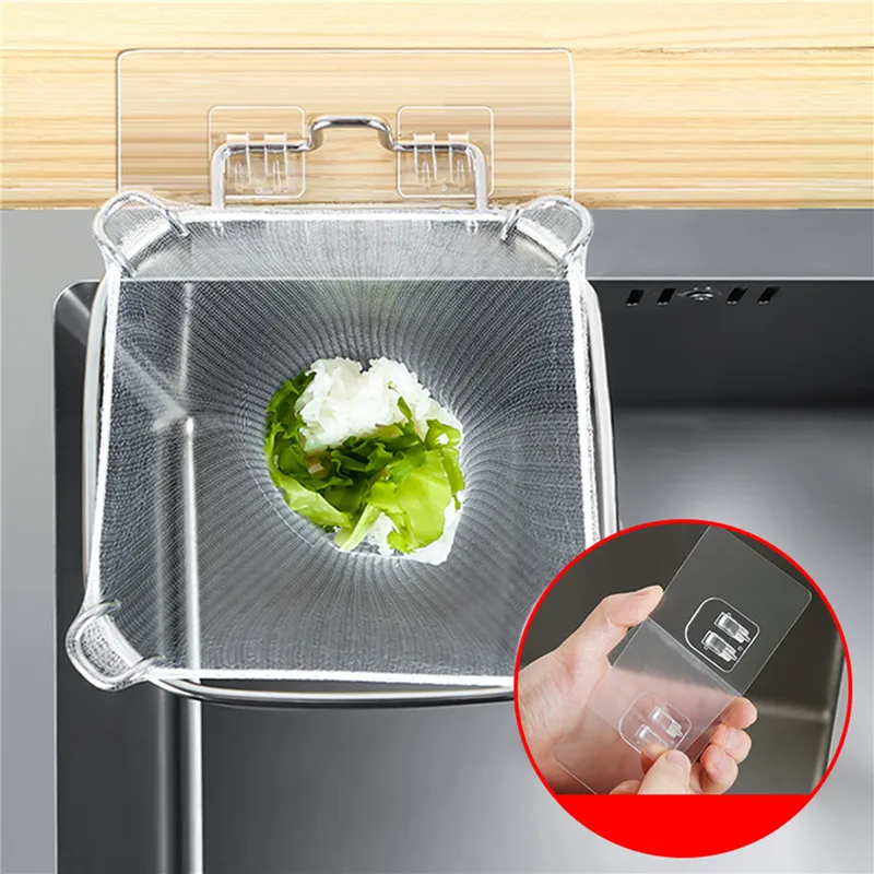 Sink Filter Drain Rack Stainless Steel Kitchen Sink Filter Mesh Bag Stand Waste Garbage Net Shelf Sink Corner Mesh Strainer New