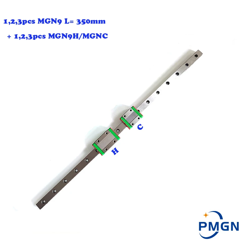 

1,2,3pcs 9mm Linear Guide MGN9 L= 350mm High quality Linear Rail Way + MGN9C or MGN9H Long Linear SS Carriage for CNC XYZ Axis