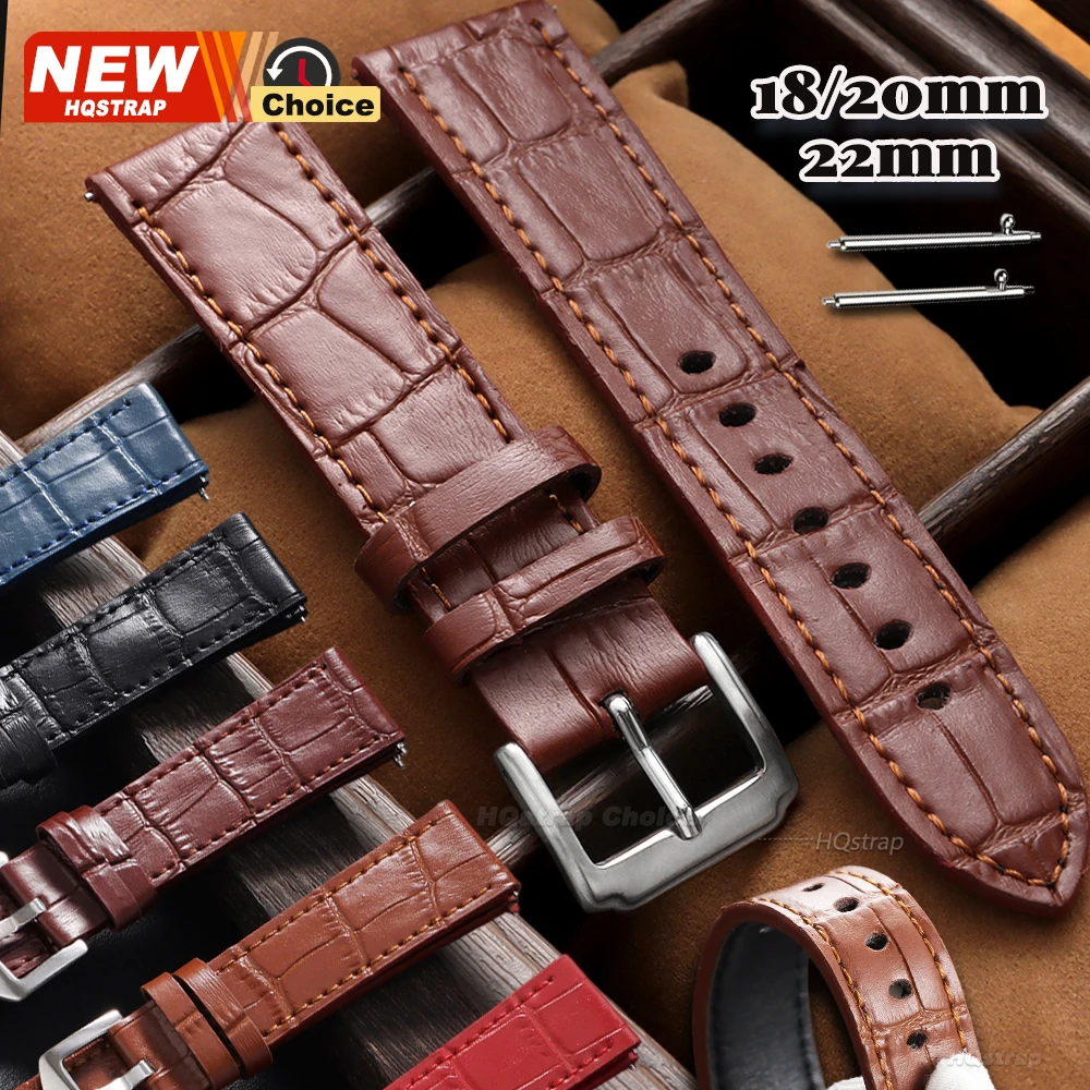 Neues 18mm 20mm 22mm Smartwatch-Lederarmband für Omega Damen Herren Universelles Armband für Seiko Armband für Rolex Schnellverschluss