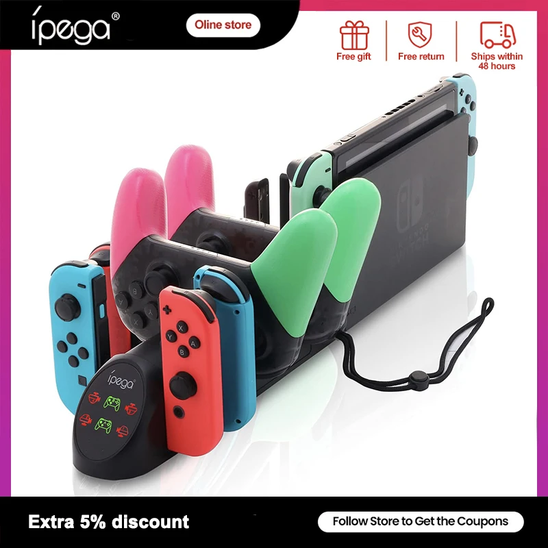 

Ipega Controller Charger for Nintendo Switch OLED Joy Con Joycon Console Charging Dock Controller Stand Gamepad NS Accessories