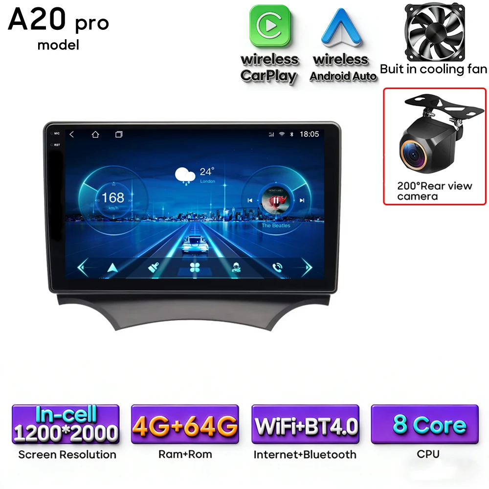 Android 16 voor Ford KA K2 2008 - 2014 Audioscherm Autoradio Videomultimediaspeler Carplay + Android Auto Navigatie GPS 2din - afbeelding 1
