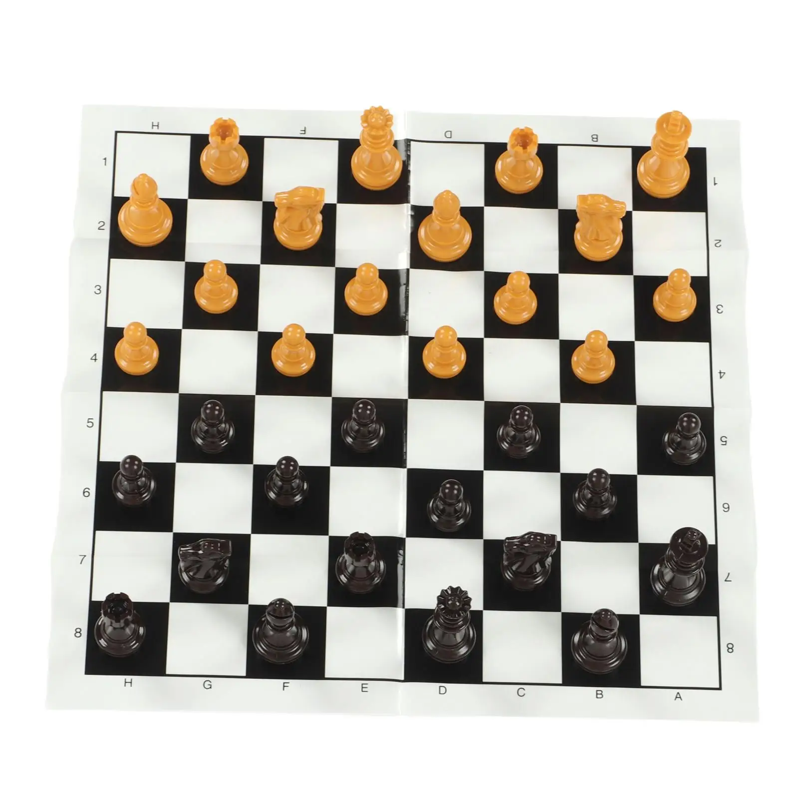 Portable Chess Set with 25CM Plastic Film Chessboard  International Plastic Chess Set for adults and Kids