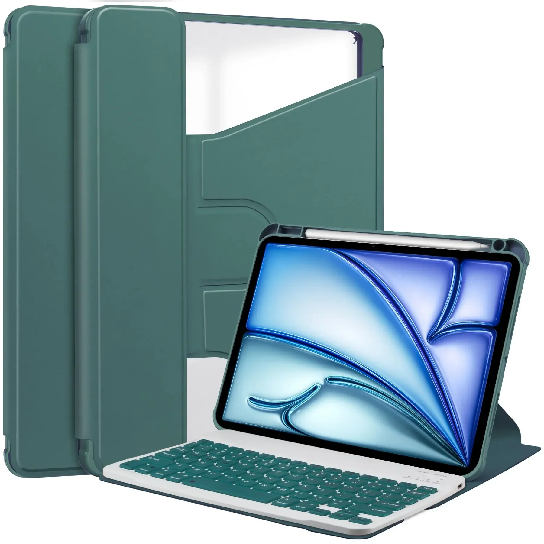 For IPad Air 13 13 Inch 2024 A2903 A2904  Case With New 360-degree Rotating Keyboard  with Auto-sleep