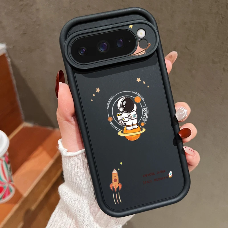 Astronauten Mond TPU Hülle für Google Pixel 9 Pro XL 8A 8 Pro 7A stoßfeste Candy Color Silikon Handyhülle für Pixel 7 8 9 Pro
