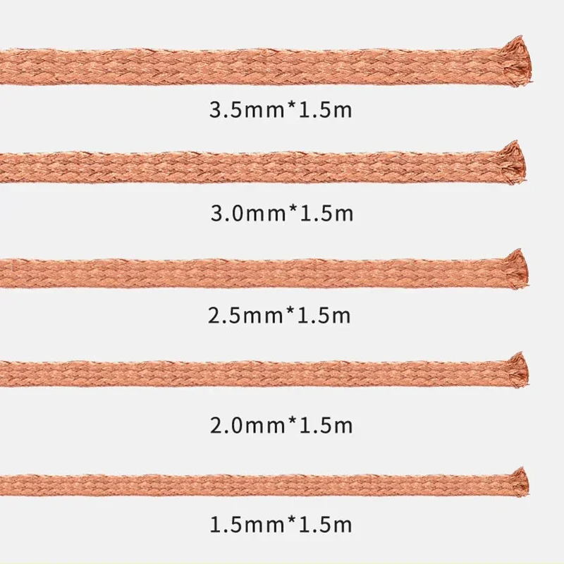 Imagem -06 - Mecânico Solda Wick Remover Fio Desoldering Braid Bga Ferramentas de Solda 1.0 1.5 2.0 2.5 3.0 3.5 4.0 mm 1.5m 10 Pcs