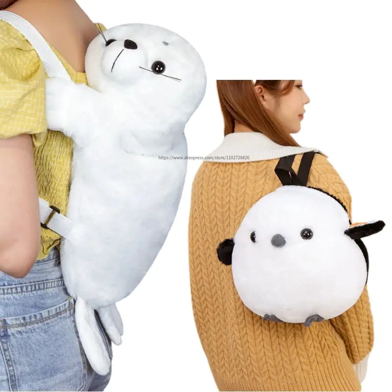 

40cm Lifelike Bird Seal Plush Backpacks Kawaii Animal Backpack Girls Boys Simulation Animal School Bags for Kids Birthday Gifts