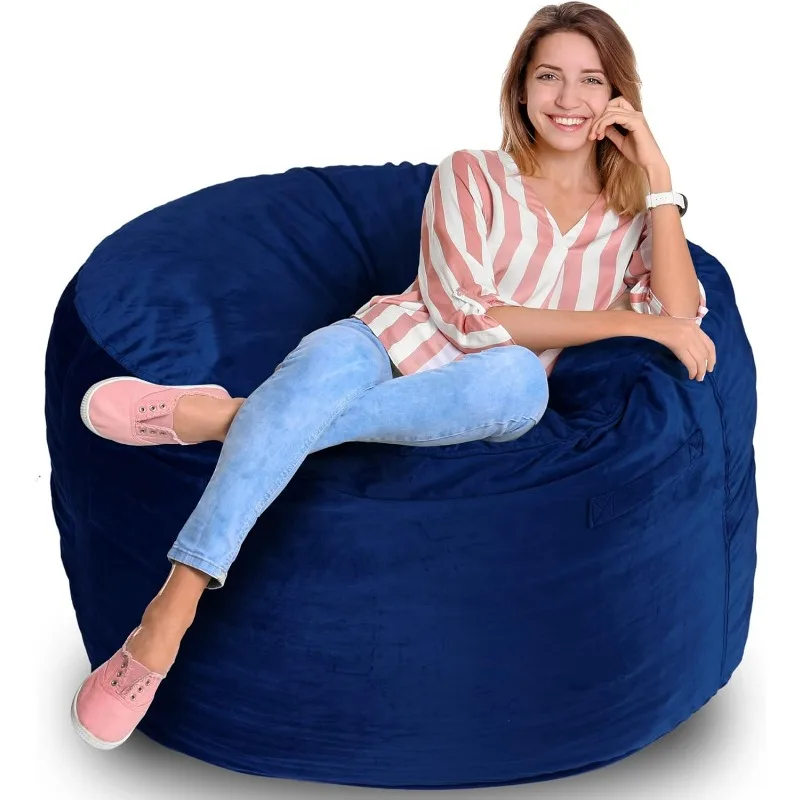 

Homguava Bean Bag Chair: 3' Bean Bags with Memory Foam Filled, Large Beanbag Chairs Soft Sofa with Dutch Velet Cover-36×36"×24"