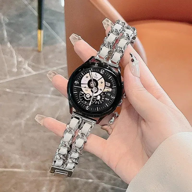 Luxury Leather+metal Band For Xiaomi Redmi Watch 5 Active Wristband Strap For Redmi Watch 5 Lite Correa 22mm Bracelet Accessorie