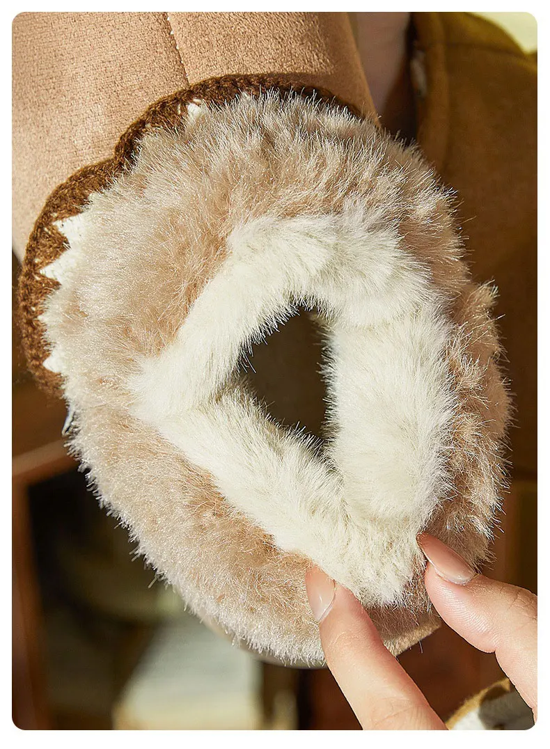 Ant Love الخريف والشتاء جديد عصري المنسوجة الدافئة المخملية الخبز الأحذية للنساء لارتدائها في المنزل وفي الخارج ، أحذية قطنية دافئة مبطنة بالفرو #3
