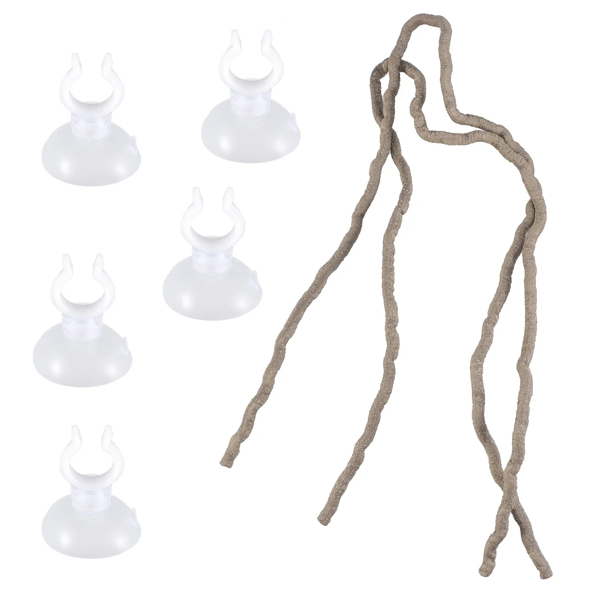 

5Pcs Reptile Climbing Vine Set Flexible Twistable Rattan Vine Suctorial Cup Pack for Terrarium Decoration Pet Reptile Home