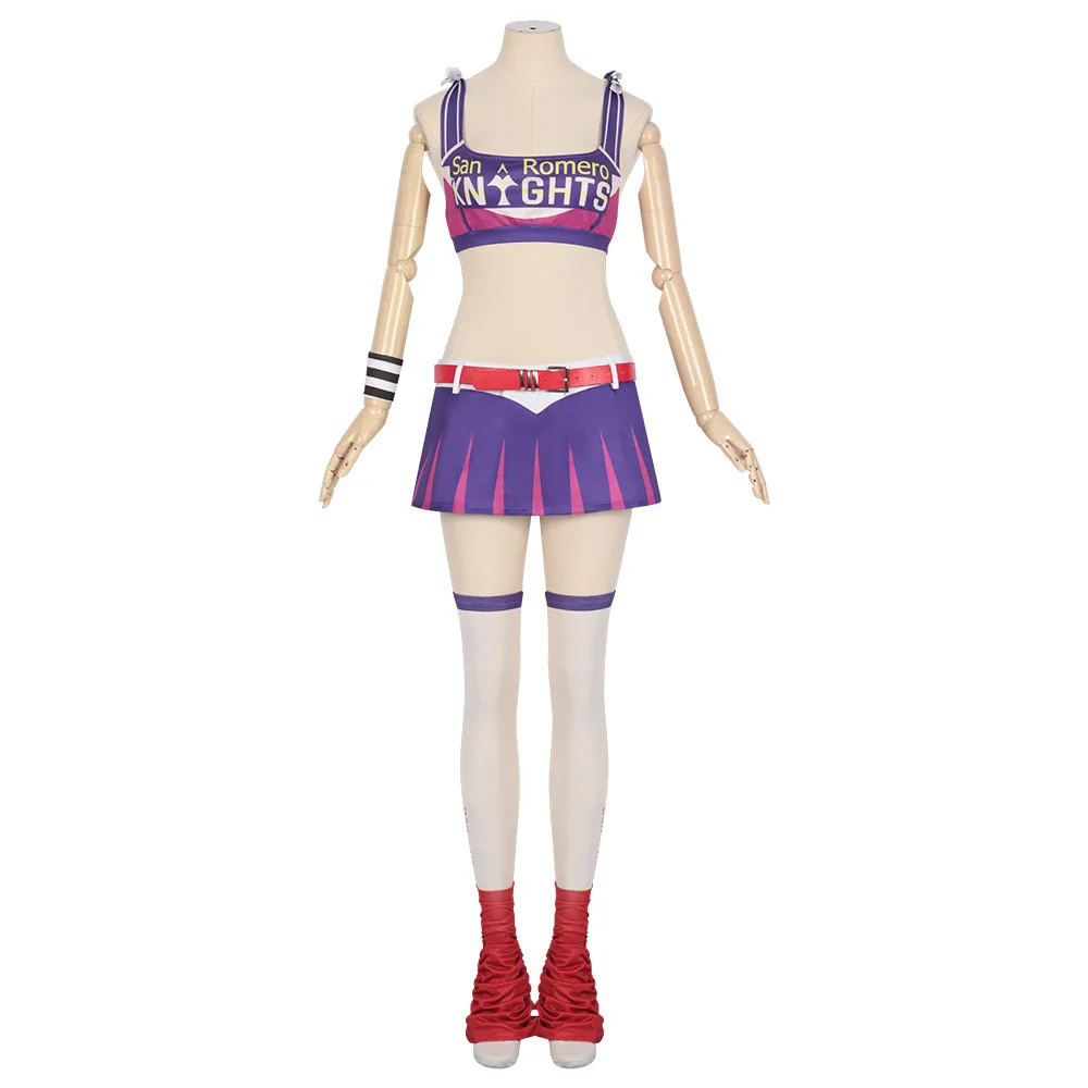 Girls Cheerleader Halloween Costume Women Lollipop Chainsaw Juliet Starling Cosplay