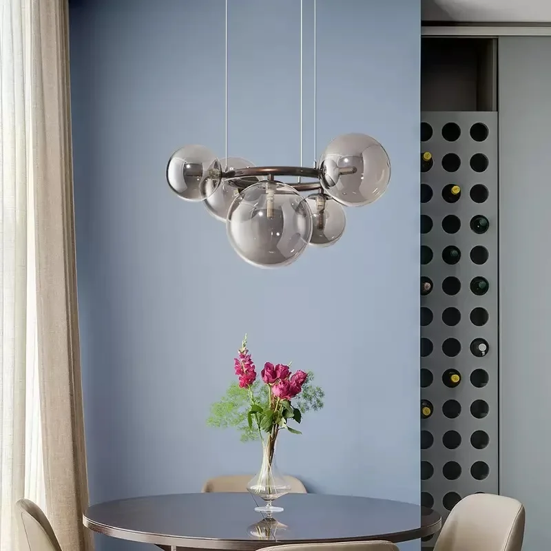 

Nordic Chandelier Creative Atmosphere Modern Simple Bedroom Dining Room Study Designer Molecular Chandelier