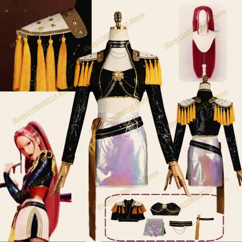 

Kpop Demon Hunters Costume Mira/Zoey/Rumi Costume Halloween Top Skirt Set Performance Uniform Cosplay