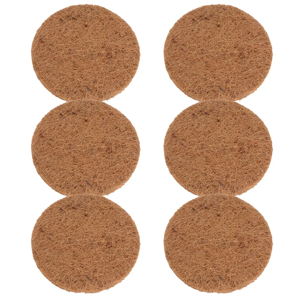 

6 Pcs Pigeon Nest with Brown Cushion Bird Supplies Mat Round Coconut Fiber Nesting Pads Coir