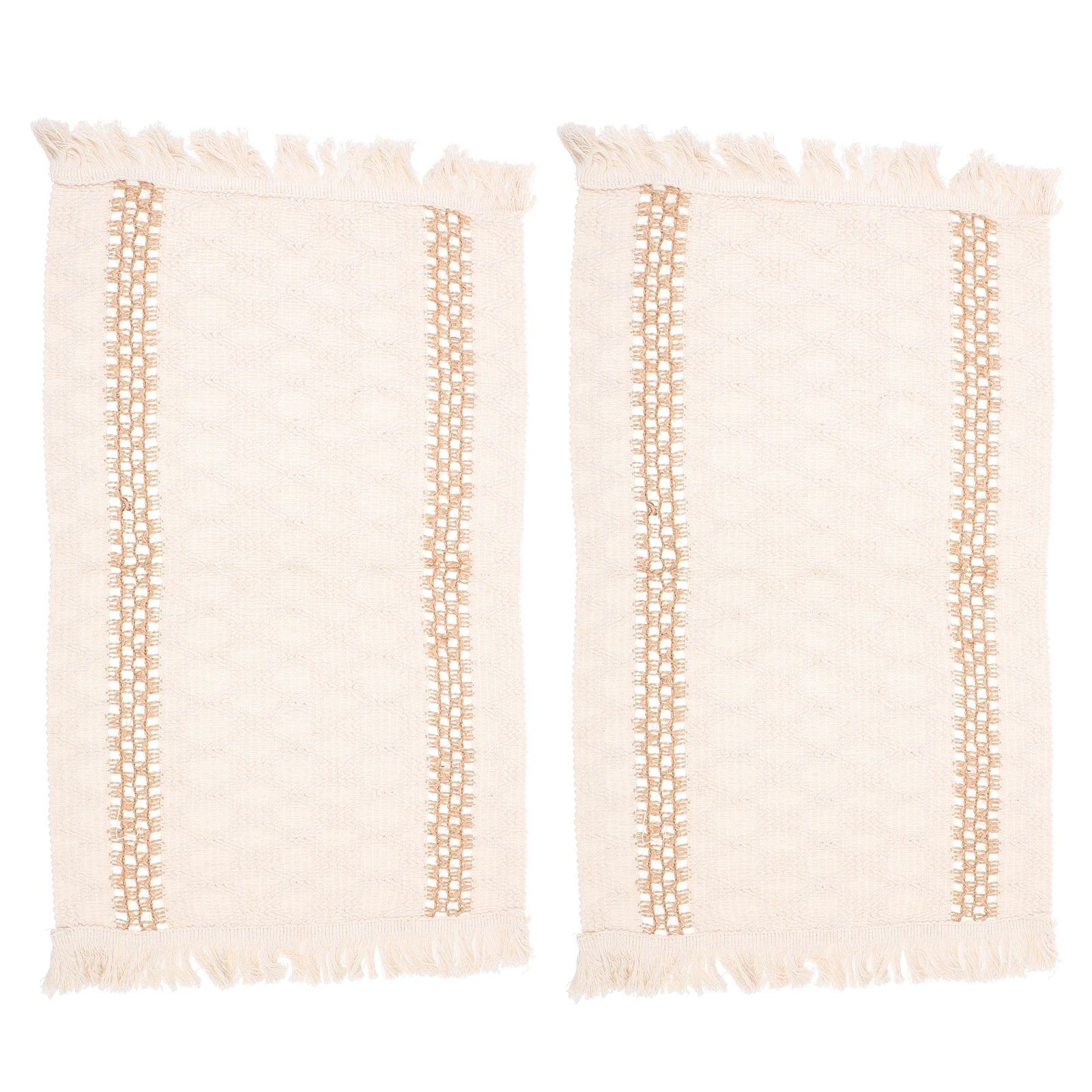 

2pcs Linen Table Mat Macrame Placemats Bohemia Style Protective Heat Woven Desktop Placemats Insulation Woven Mats