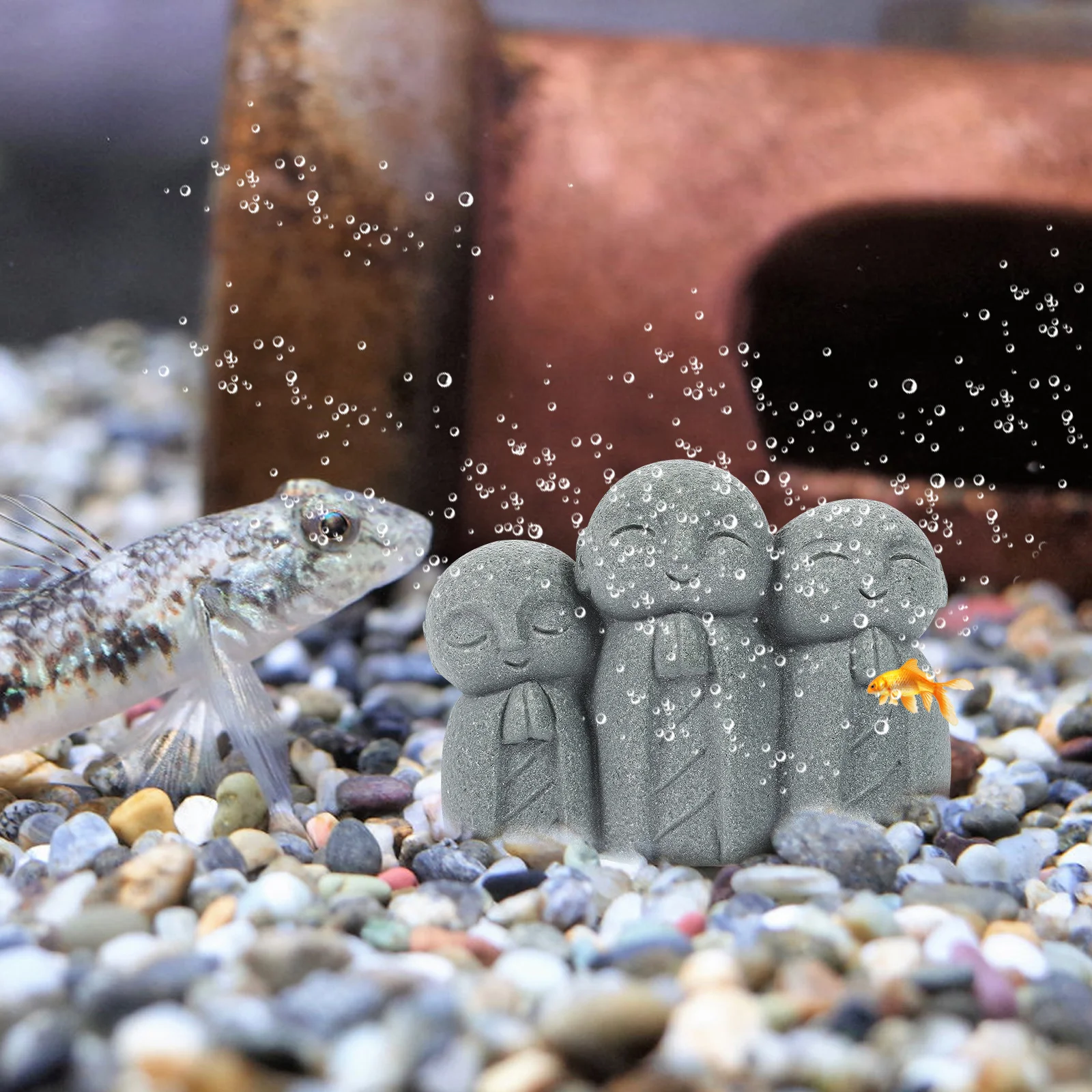 

Aquarium Buddha Sculpture Small Lightweight Wear Resistant Aquarium Zen Decoration Fish Tank Ornament Fish Tank Buddha