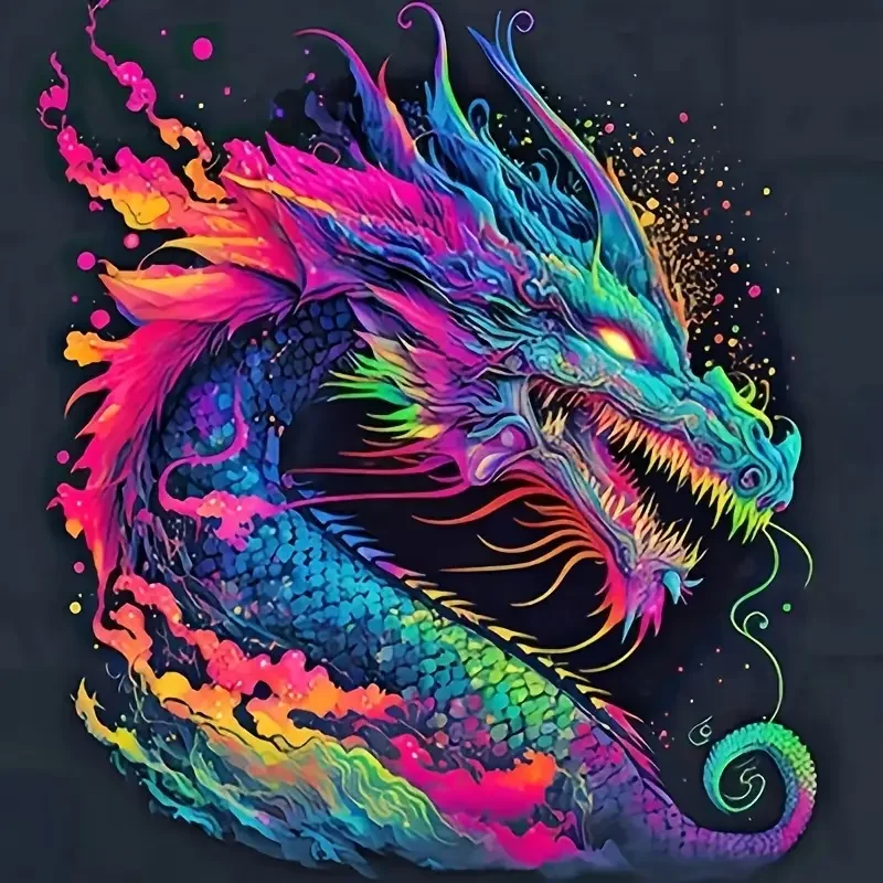 Rahmenloses 5D-Diamantgemälde-Set zum Selbermachen, Drache