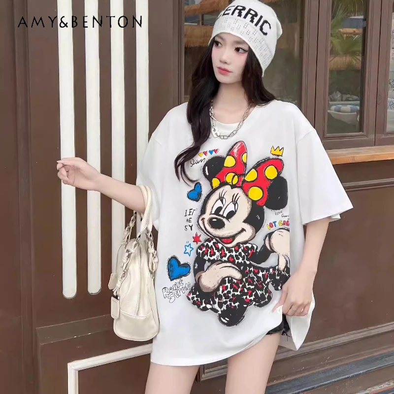 

Summer New Style Unique Design Beautiful Y2k Tshirts Thin High-end Loose Comfortable Oversized Cartoon Printed T-shirt For Women