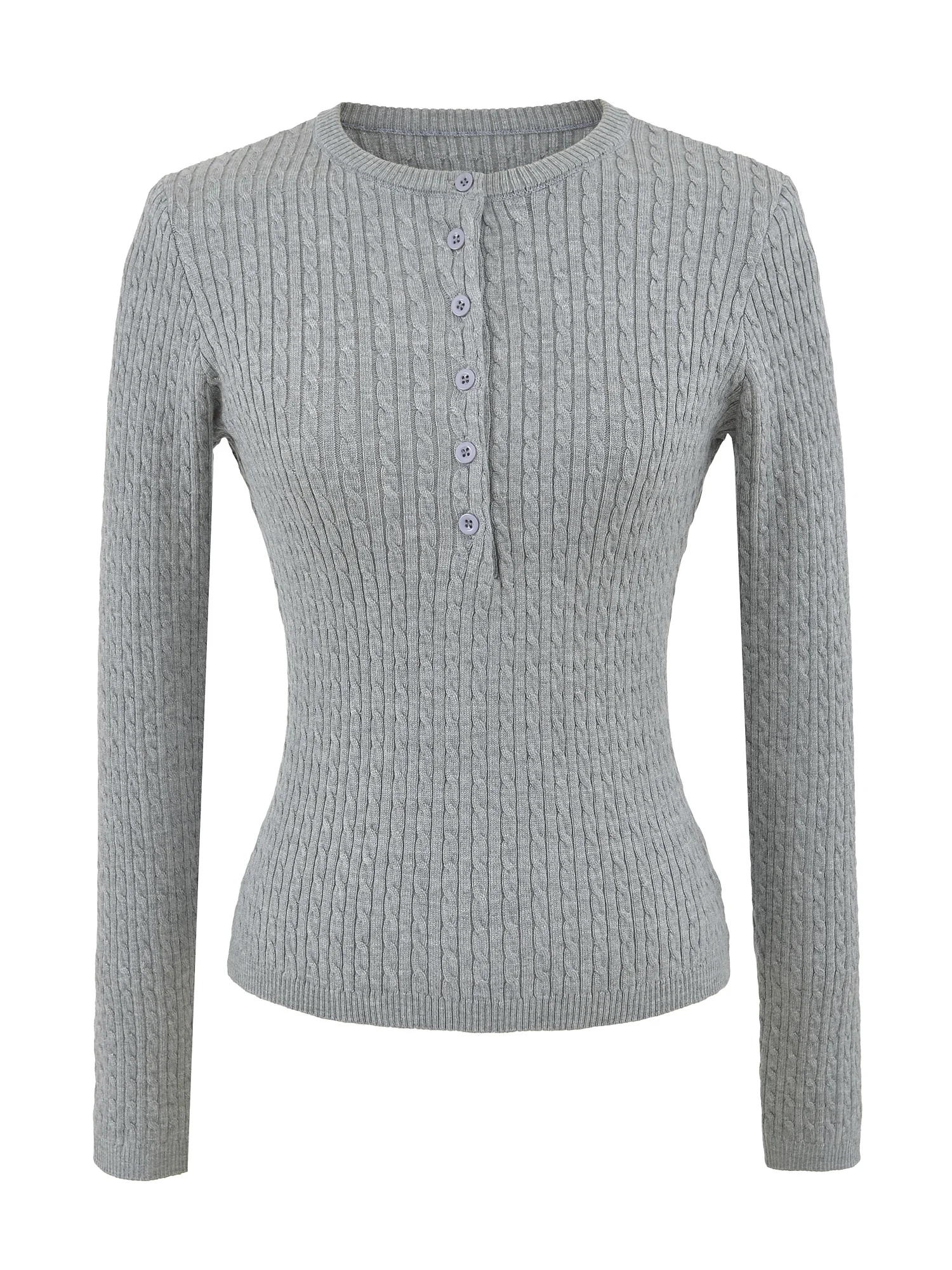 

Retro American Knitted Long Sve ort V-Ne f Buttoned Twist Base irt Women Slim Fit Knitwear Vintage Sle Top