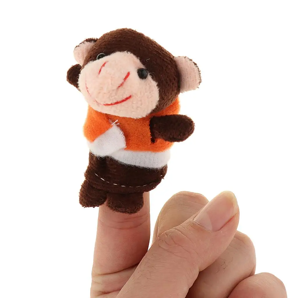 Juego de marionetas de mano para dedos de piezas, juguete de animales de peluche, juguetes creativos, coloridos, decoración del hogar, paquete de 7