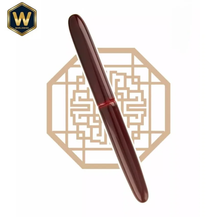 MAISHAN Red Lacquer Hard Rubber Handmade Fountain Pen - Bock Nib, High-end for Students Collect/Practice, Calligraphy Stationery