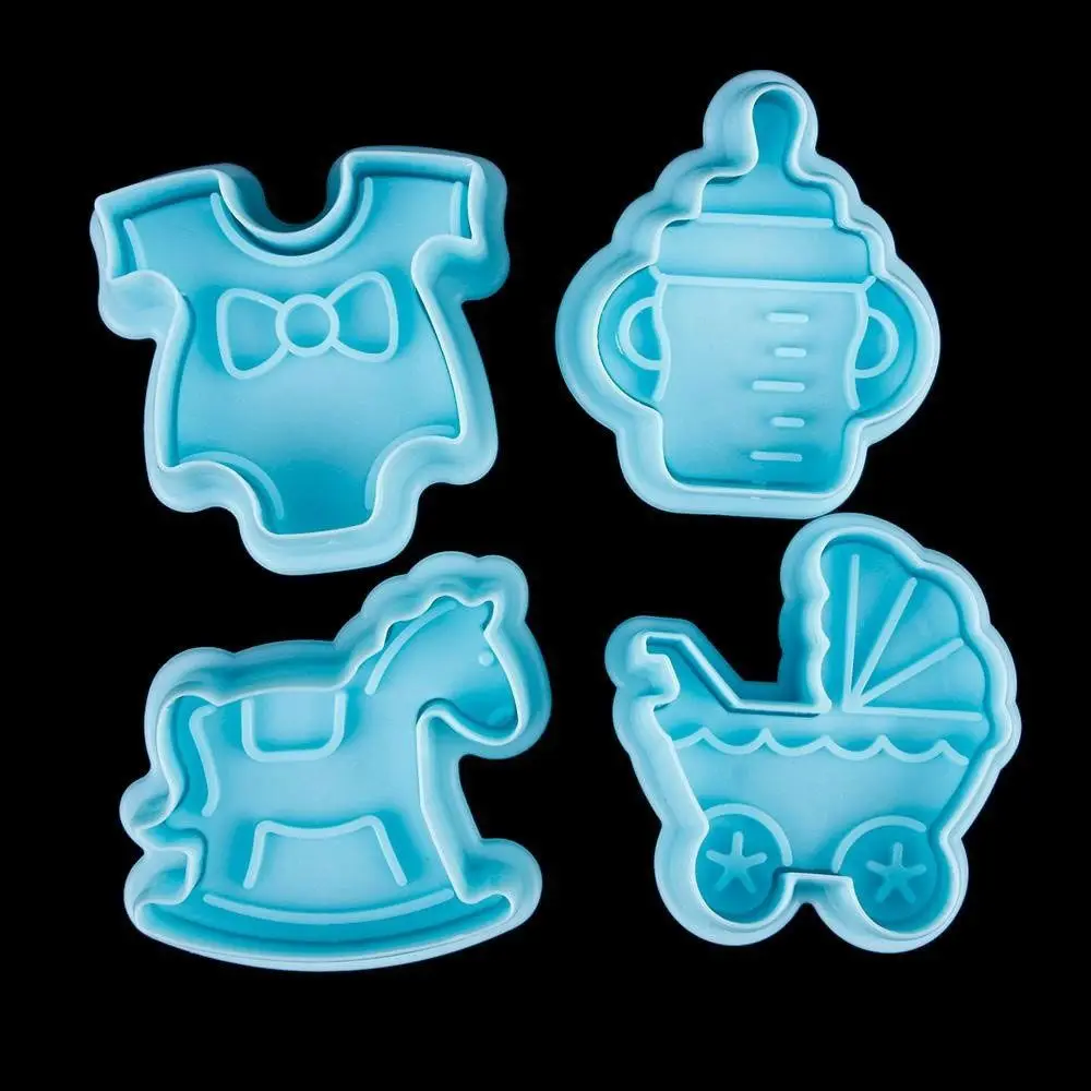 

Decor Cutters Sugar Craft 4Pcs/Lot Kitchen Tool Embossing Baking Tool Fondant Cutter Mold Baby Toy Cutter Tool Cake Mold