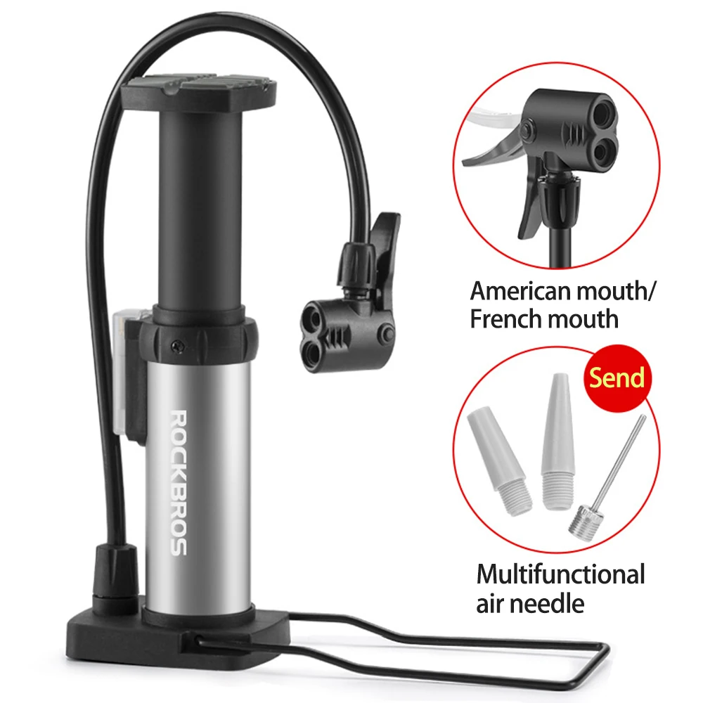 ROCKBROS Fahrradpumpe Tragbare Mini Leichtgewichtige Schnelle Fahrrad-Luftpumpe MTB Mountainbike-Pumpe 100PSI Inflator Fußpumpe – Detail 3