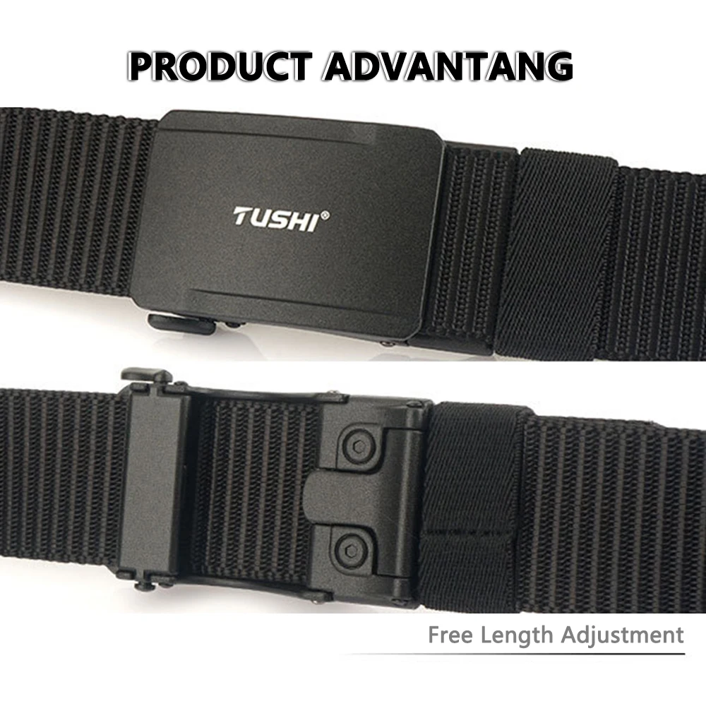 TUSHI Neuer Automatischer Schnallengürtel Leichter Komfortabler Nylon-Militärgürtel Outdoor-Jagd Multifunktionaler Taktischer Gürtel Canvas Herrengürtel – Detail 8