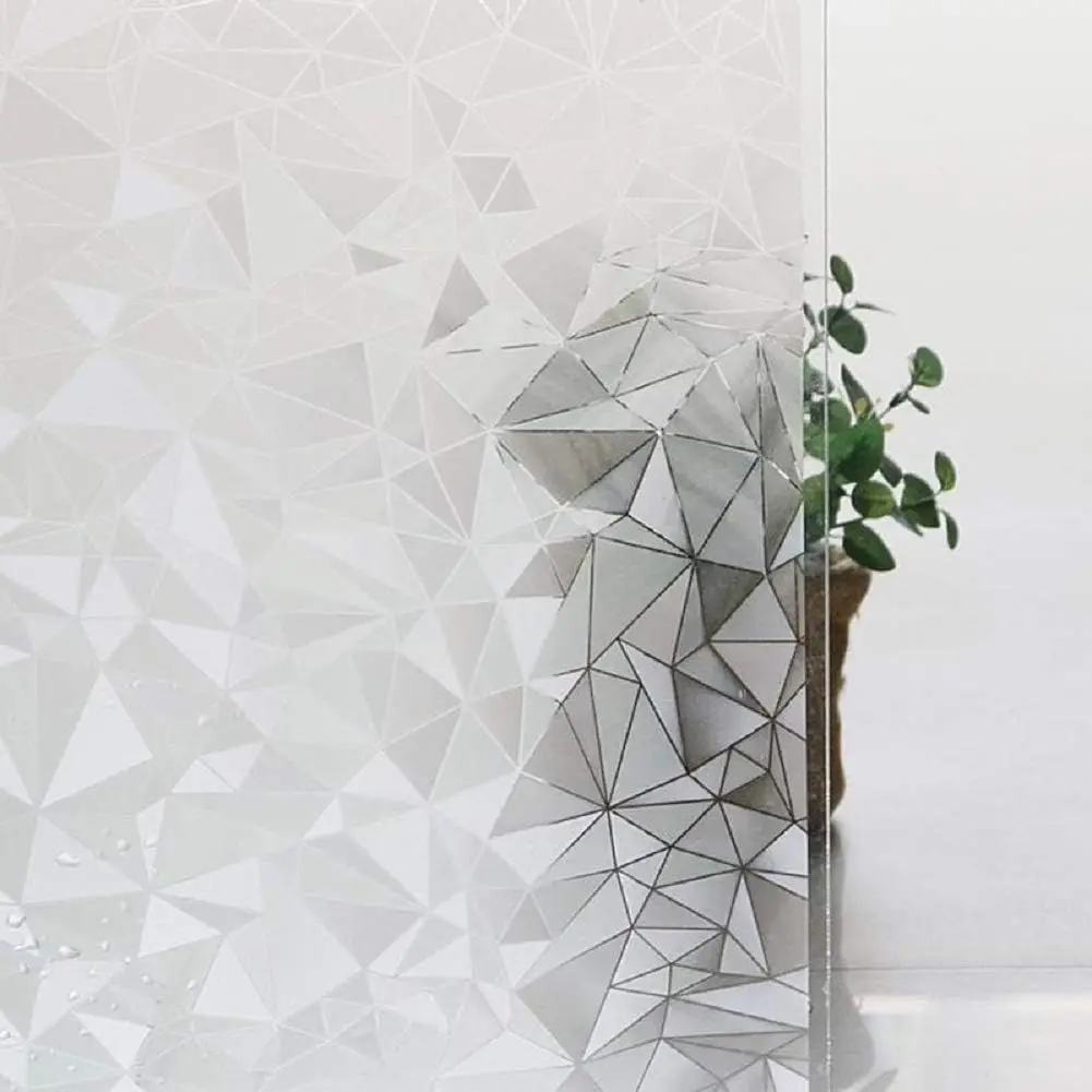 3D Diamant Statische Fensterfolie, Halbtransparente Sichtschutz-Dekorfolie, 45/60cm Breite für Zuhause und Büro