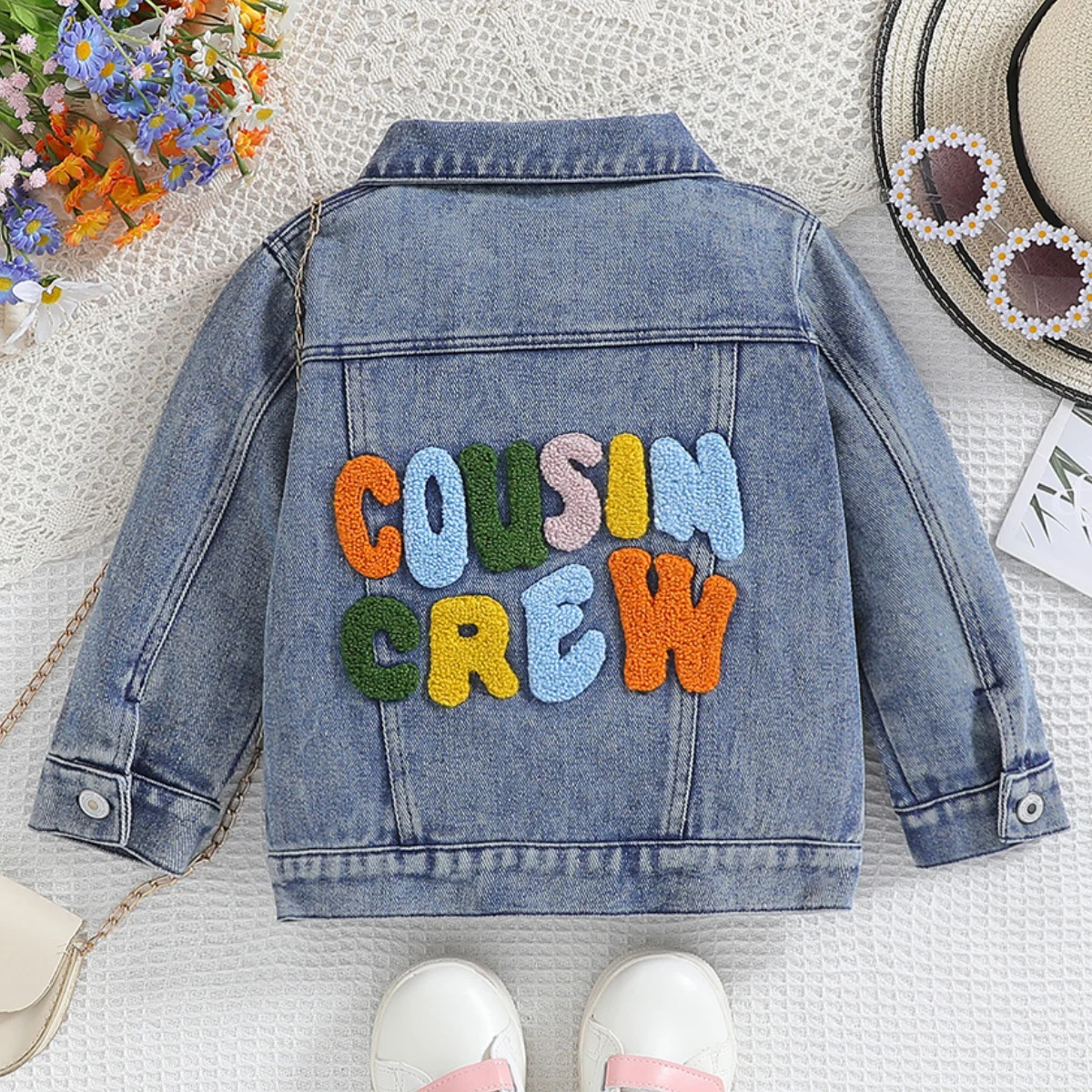 New Letter Printed Cartoon Cute and Fashionable Denim Jacket for Girls In Autumn and Winter Casual and Versatile Party Jacket