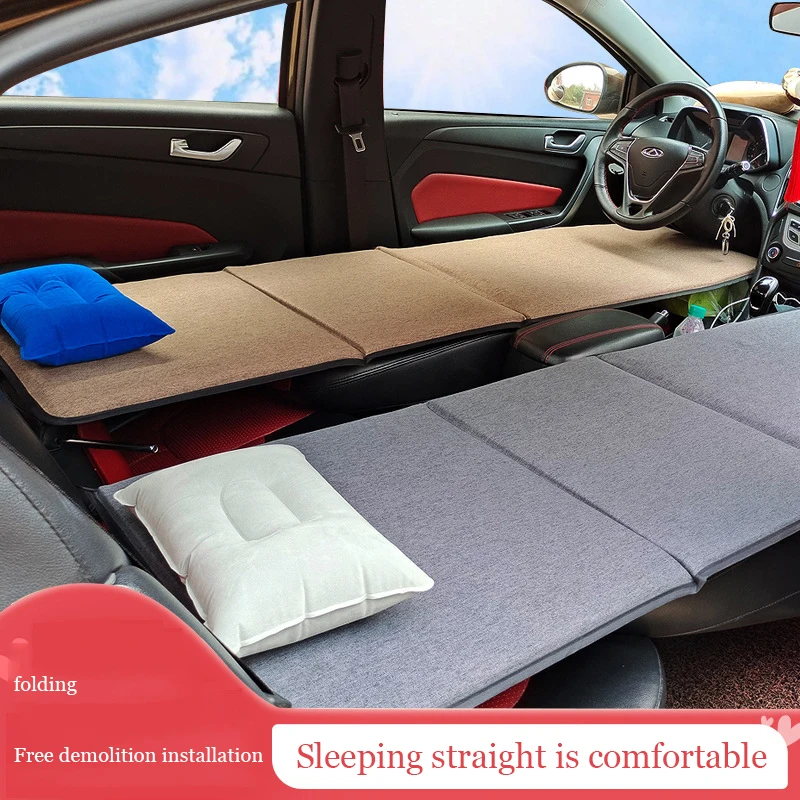 Portable passenger car bed no inflatable wood sponge foldable mattress car rear seat travel sleeping pad